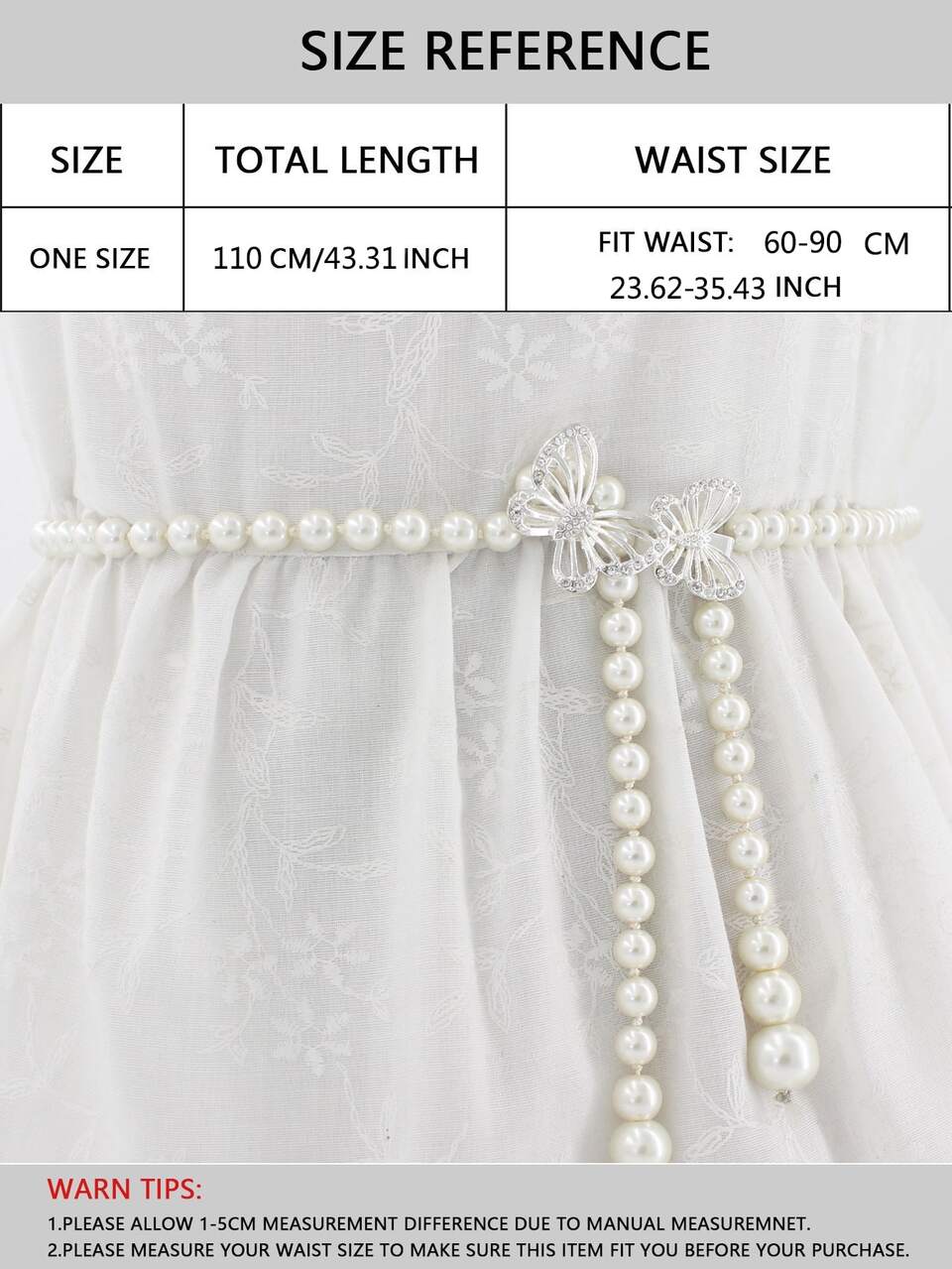Faux Pearl Belt Elegant Summer, School Fall, Autumn, Halloween