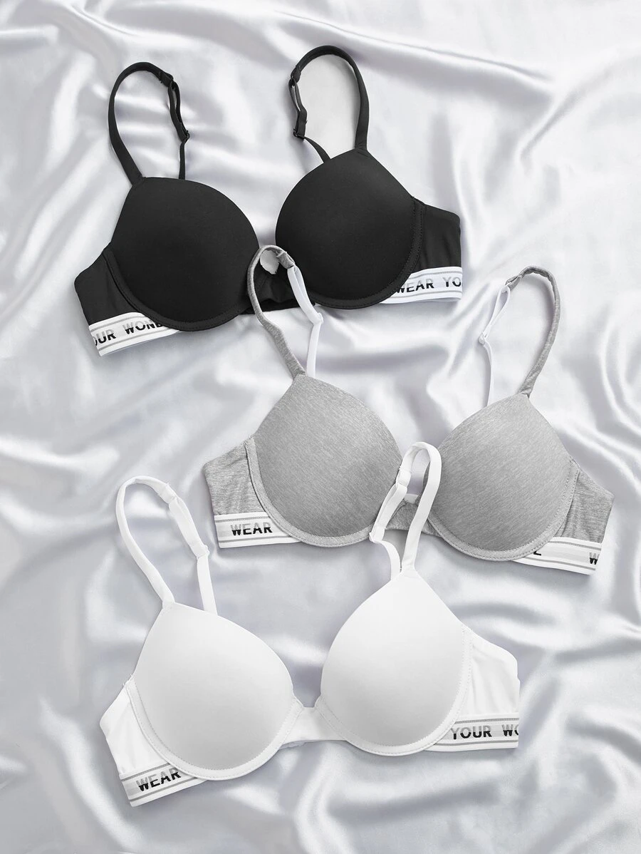 3 piezas Set sujetador con cinta con letra con aro - Multicolor - Ver 1