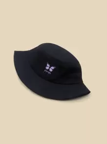 蝴蝶圖案漁夫帽 - 黑色 - 查看 2