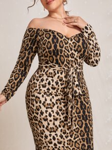 Modelyn Đầm Plus Size Thắt lưng Báo Thanh lịch - Nhiều màu - Xem 5