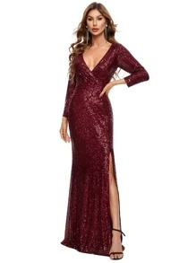 EVERPRETTY Dress Zip Plain Glamor - Burgundy - View 7