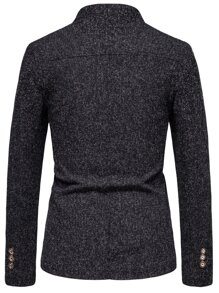 Manfinity Mode Men Marled Single Breasted Blazer - Black - View 2