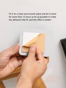 1pc Wall Mounted Storage Rack, Multifunction Phone Charging Rack With Hook For Home - White - View 6