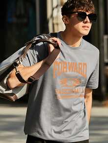 Tops Nam Lá thư Giải trí - Xám - Xem 3