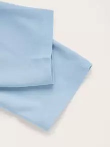 SHEIN Clasi 大碼泡泡袖圍裹腰帶花邊下擺上衣 - 淺藍色 - 查看 4