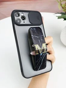 Slide Camera Cover Phone Case With Marble Wristband Holder - Multicolor - View 5
