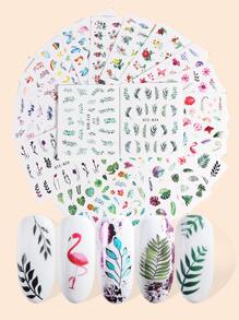 29sheets Plant Pattern Nail Water Decal Nail Stickers DIY - Multicolor - View 1