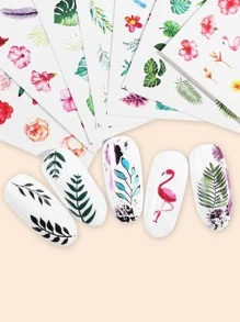 29sheets Plant Pattern Nail Water Decal Nail Stickers DIY - Multicolor - View 2