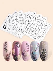 29sheets Plant Pattern Nail Water Decal Nail Stickers DIY - Multicolor - View 3