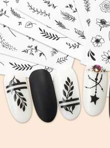 29sheets Plant Pattern Nail Water Decal Nail Stickers DIY - Multicolor - View 6