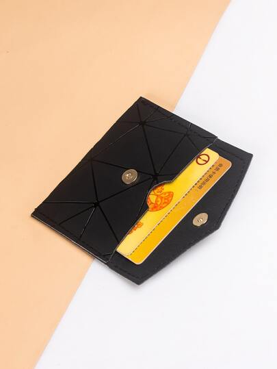 Portatarjetas de impresión geométrica liviano y portátil para tarjeta de crédito / identificación para trabajadoras de cuello blanco, ideal como regalo de accesorios para mujeres para vacaciones, aniversarios y cumpleaños