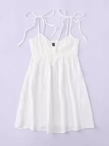 Soleia Tied Shoulder Cami Dress,Summer Dresses For Women - White - View 4