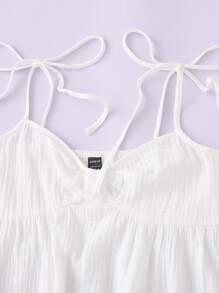 Soleia Tied Shoulder Cami Dress,Summer Dresses For Women - White - View 5