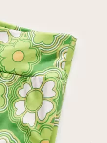 SHEIN Unity Allover Floral Print Flare Leg Trousers - Multicolor - View 3