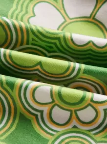 SHEIN Unity Allover Floral Print Flare Leg Trousers - Multicolor - View 4