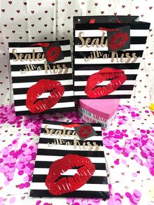 3pcs Lip Print Gift Bag - Multicolor - View 2