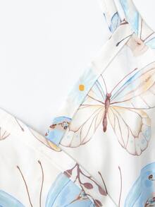 Áo liền quần Gái Thắt lưng Loại bướm Boho - trắng - Xem 3