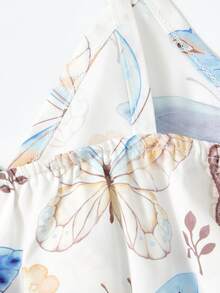 Áo liền quần Gái Thắt lưng Loại bướm Boho - trắng - Xem 4