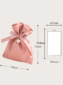 1 x Túi Goody trang trí nơ, tổ chức tiệc màu hồng - Hồng - Xem 3