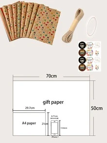 6pcs Birthday Party Gift Wrap Paper - Multicolor - View 3