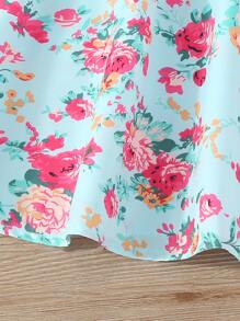 SHEIN 小女童滿版印花背帶裙附帽子 - 彩色 - 查看 4