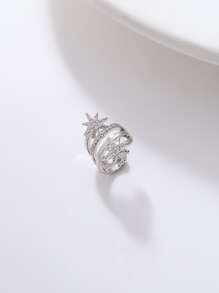 1 Miếng Vòng bít tai Khối Zirconia  Trang trí ngôi sao - Bạc - Xem 1