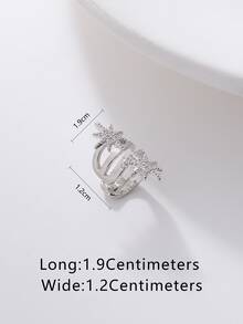 1 Miếng Vòng bít tai Khối Zirconia  Trang trí ngôi sao - Bạc - Xem 3