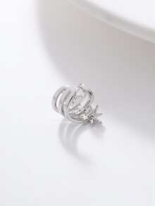 1 Miếng Vòng bít tai Khối Zirconia  Trang trí ngôi sao - Bạc - Xem 2