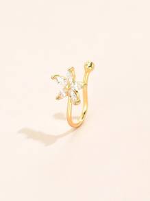 Rhinestone Star Decor Nose Ring Unisex Fashion Punk Body Piercing Jewelry