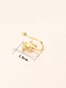 Rhinestone Star Decor Nose Ring Unisex Fashion Punk Body Piercing Jewelry