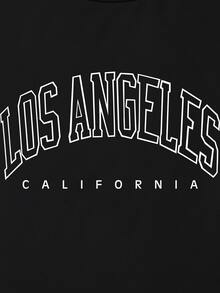 Áo thun nữ Lá thư Giải trí - màu đen - Xem 3