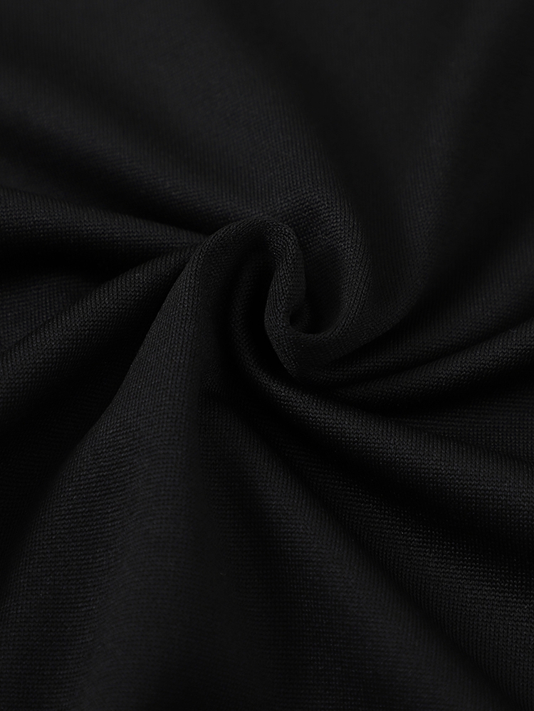 Áo thun nữ Lá thư Giải trí - màu đen - Xem 4