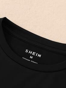 Áo thun nữ Lá thư Giải trí - màu đen - Xem 6