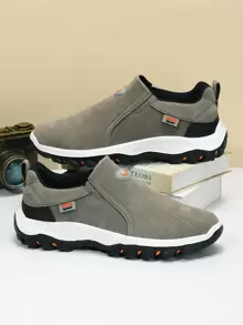 Men Minimalist Slip On Shoes - Grey - View 1