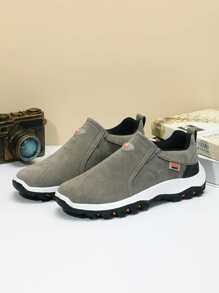 Men Minimalist Slip On Shoes - Grey - View 2