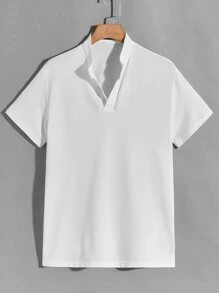 Manfinity Men Letter Embroidery Polo Shirt - White - View 1