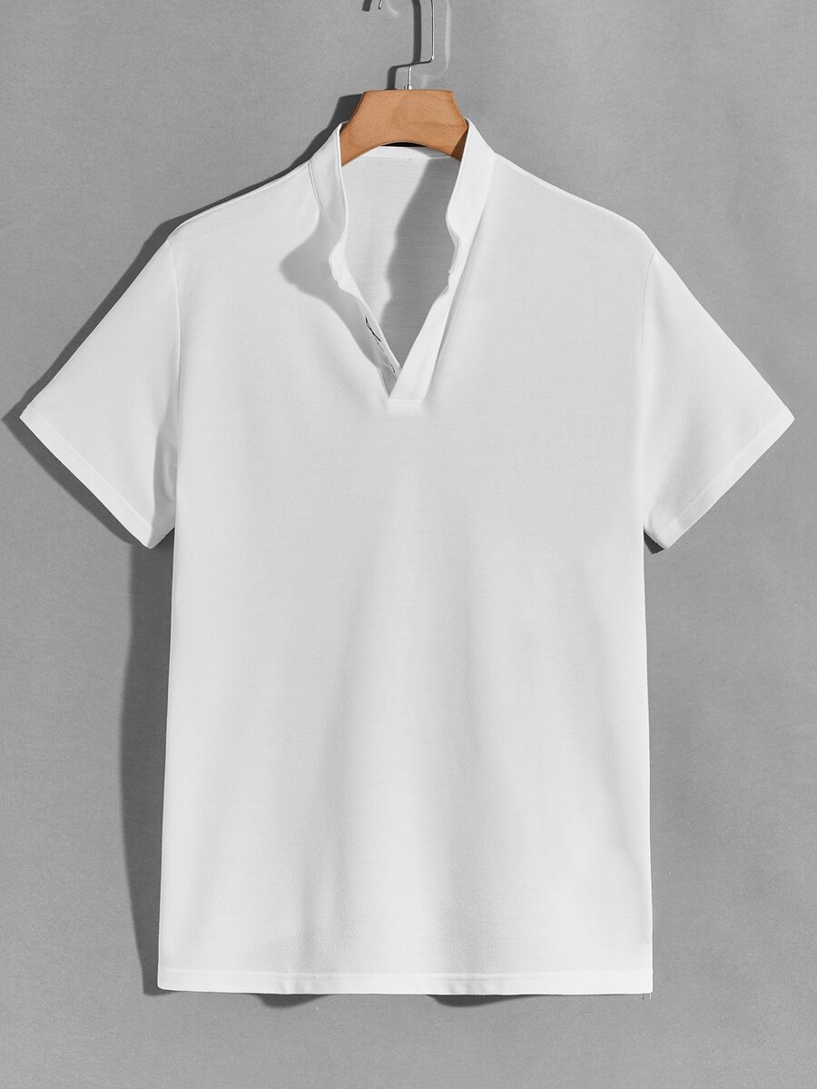 Manfinity Men Letter Embroidery Polo Shirt - White - View 1