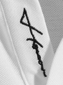Manfinity Men Letter Embroidery Polo Shirt - White - View 3