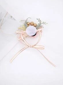 Faux Pearl & Rhinestone Decor Wrist Corsage - Multicolor - View 3