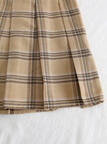 SHEIN Qutie 格紋印花褶皺半身裙 - 彩色 - 查看 3