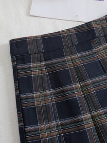 SHEIN Qutie Plaid Print Fold Pleated Skirt - Multicolor - View 5