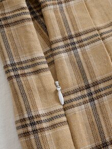 SHEIN Qutie 格紋印花褶皺半身裙 - 彩色 - 查看 5