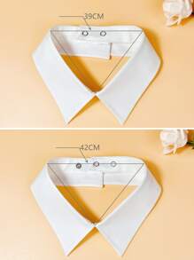 1pc White Adjustable & Versatile Shirt Collar Detachable False Collar - White - View 2