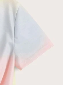 SHEIN Tween Girl Tie Dye Cross Wrap Tee - Multicolor - View 3