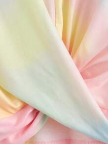 SHEIN Tween Girl Tie Dye Cross Wrap Tee - Multicolor - View 4