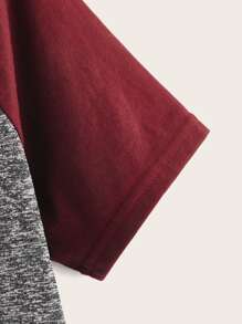 SHEIN 男孩撞色紐扣細節插肩袖T恤 - 灰色 - 查看 4