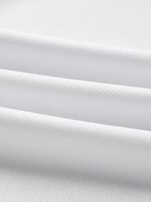 Manfinity RebelGame Men Graphic Embroidery Button Front Polo Shirt - White - View 4