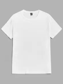 GENTILAND Men Round Neck Solid Tee - White - View 1