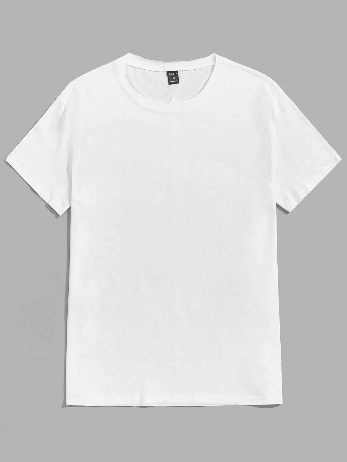 GENTILAND Men Round Neck Solid Tee - White - View 1