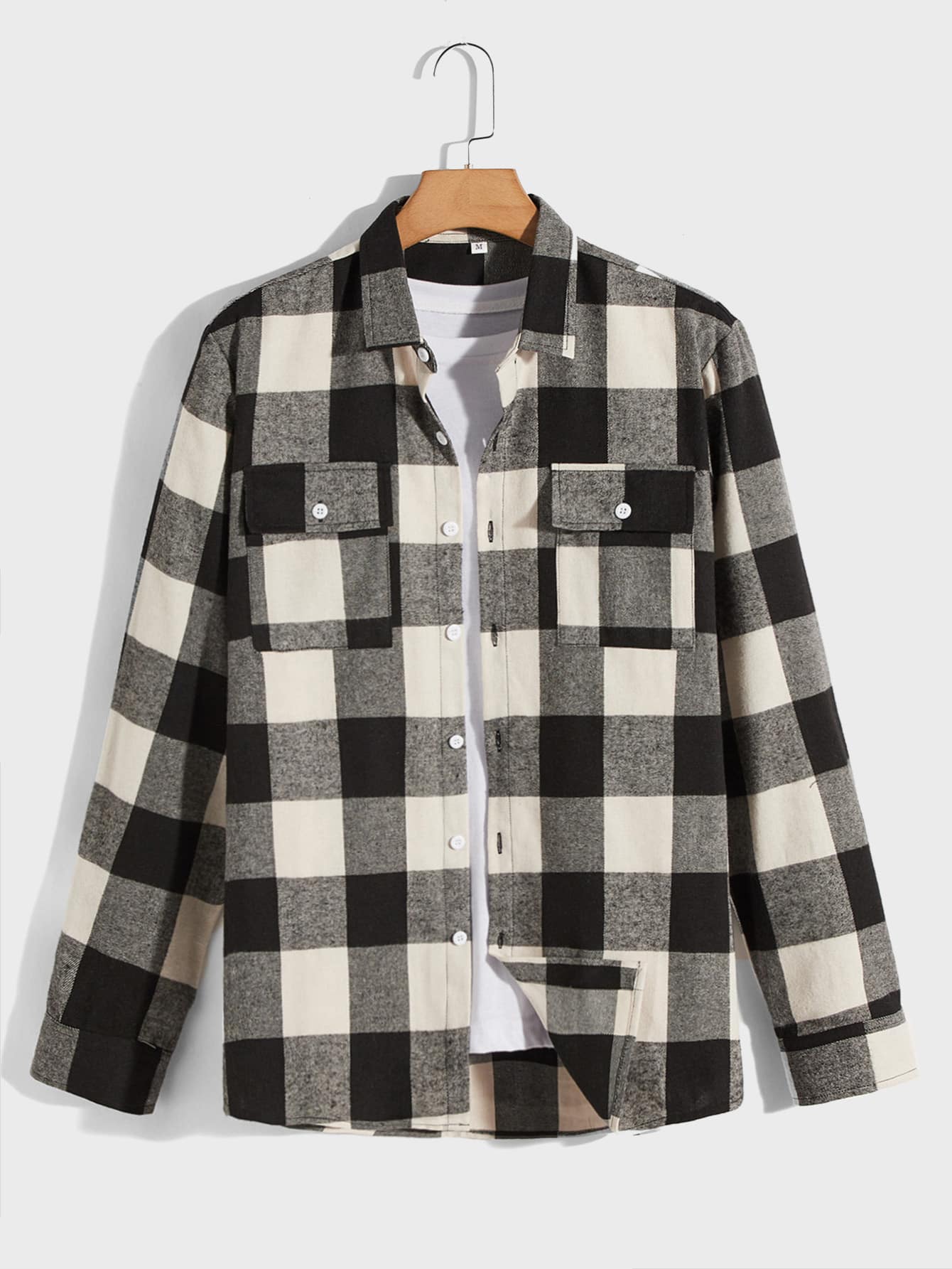 ROMWE MEN Áo sơ mi Nam Túi Nút phía trước Kẻ sọc Sẵn sàng - Nhiều màu - Xem 1